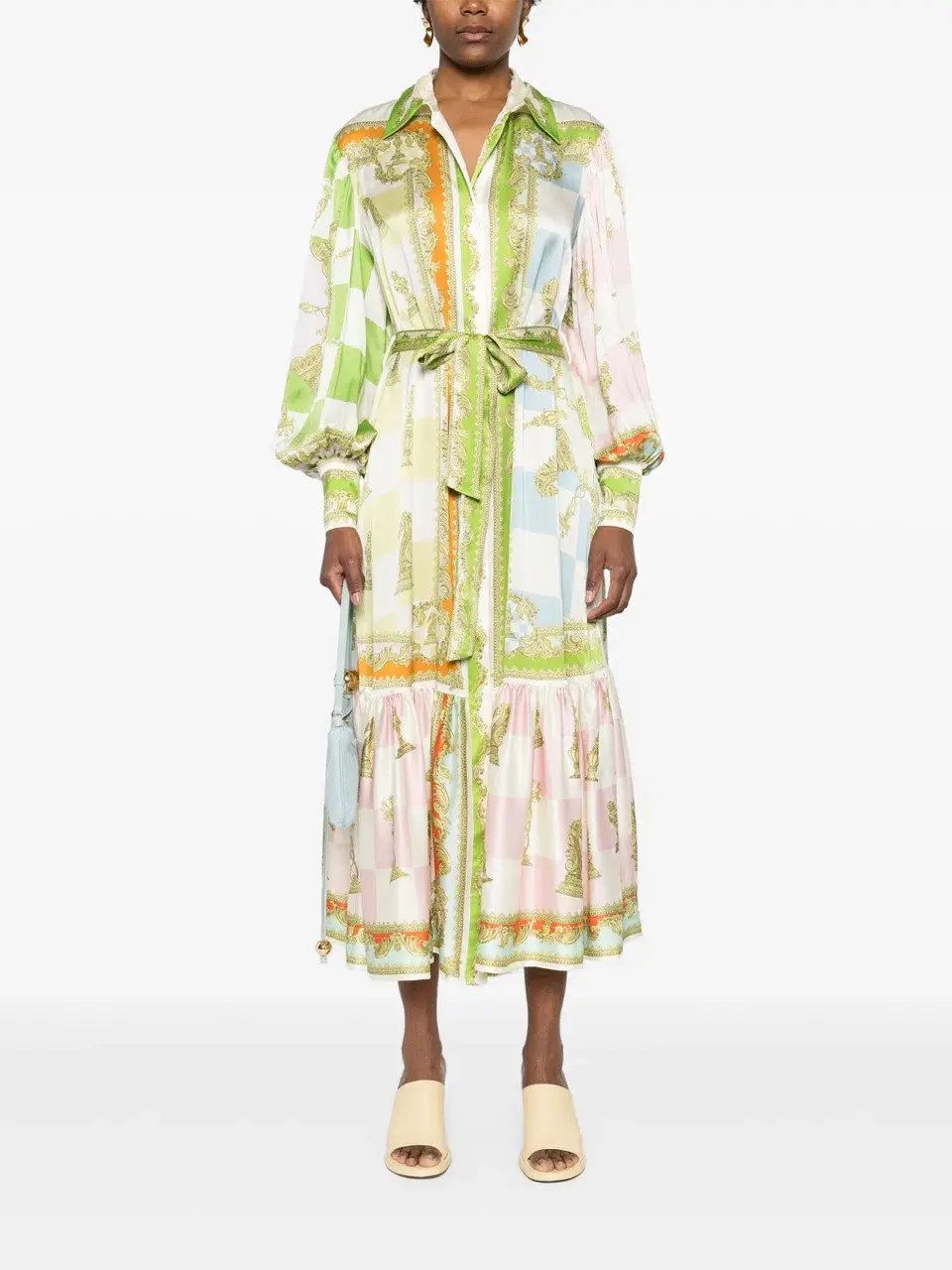 Alemais Checkmate Silk Shirtdress Multi Size AU 8 photo 11