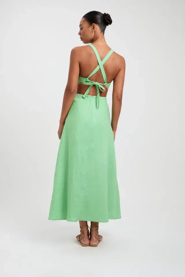 Kookai Palm Midi Dress Green Size 8 photo 2