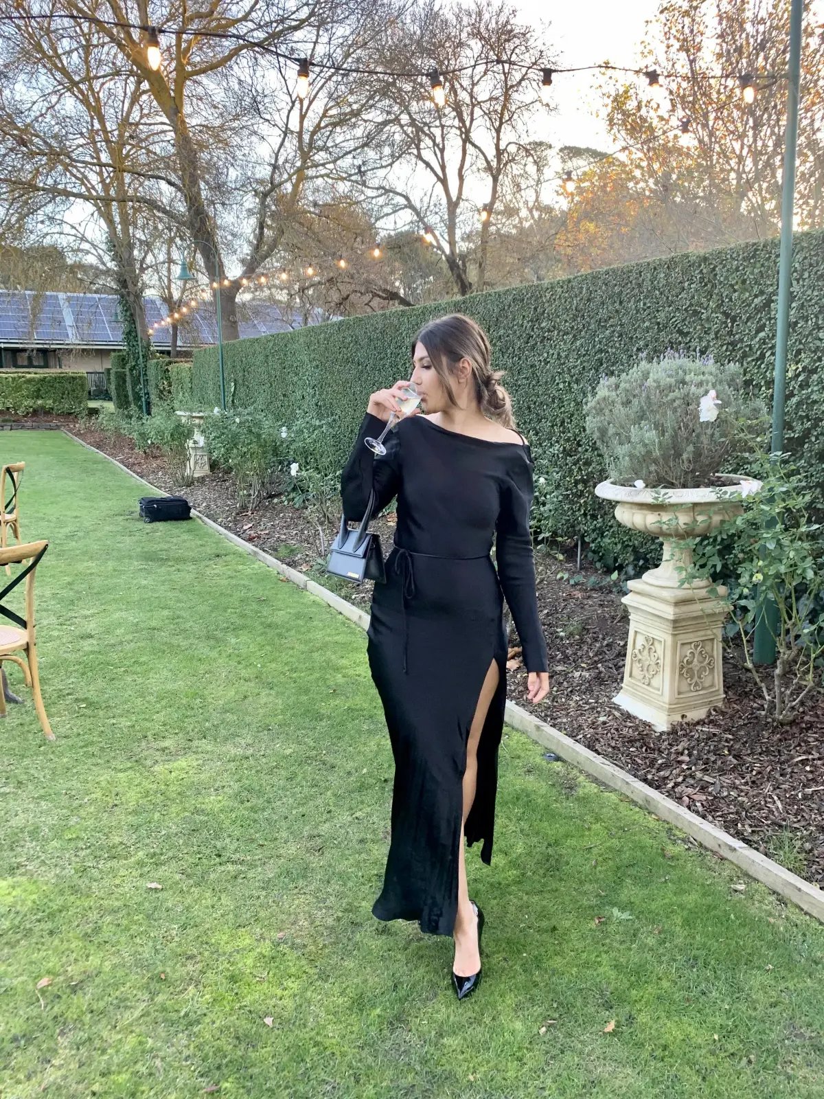 Bec & Bridge Moon Dance Long Sleeve Maxi Dress Black Size 10 photo 3