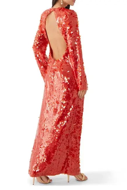 Alemais Geanie Long Sleeve Sequin Gown Red Size 8 AU photo 7