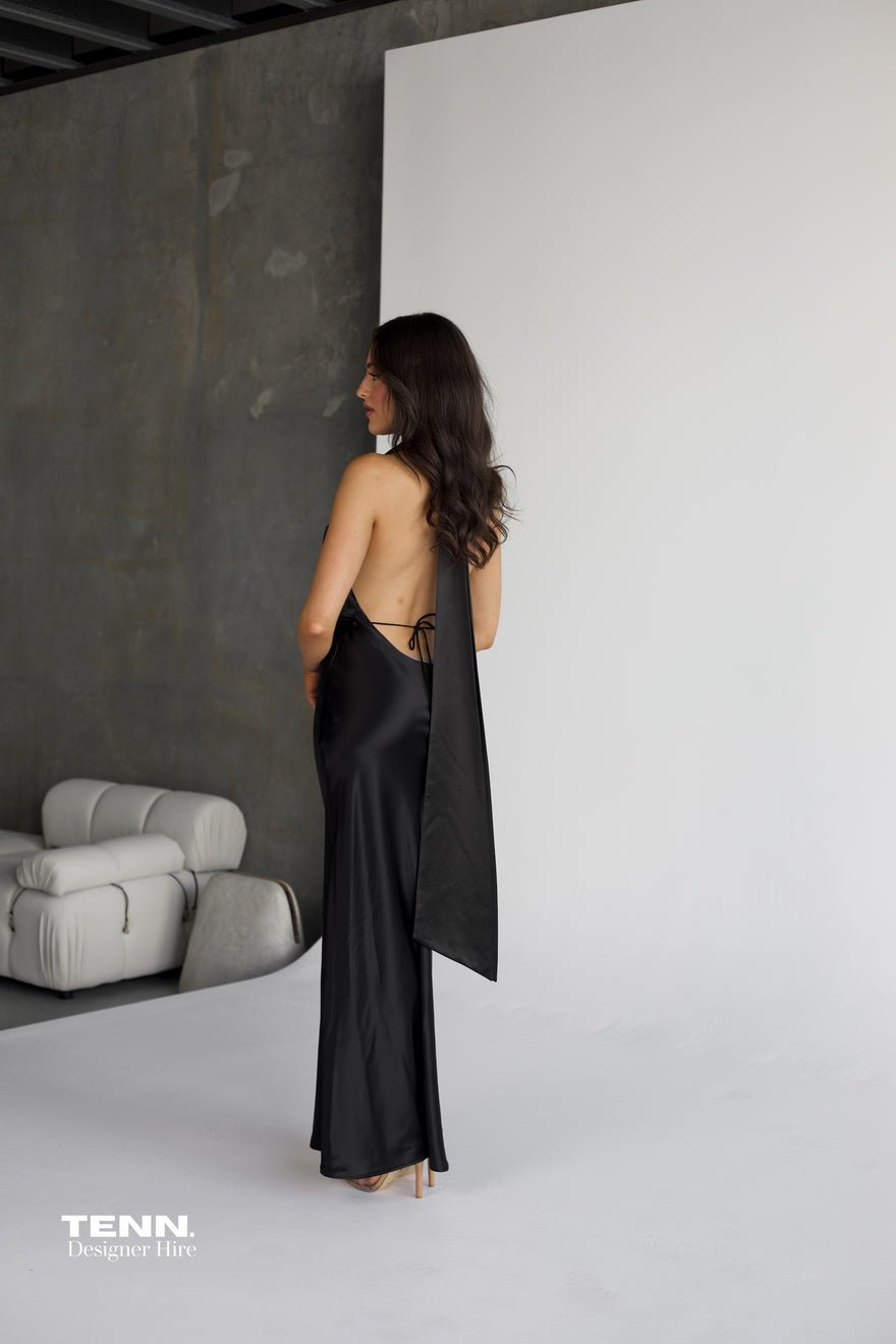 Sau Lee Pearl Satin gown - Black photo 2