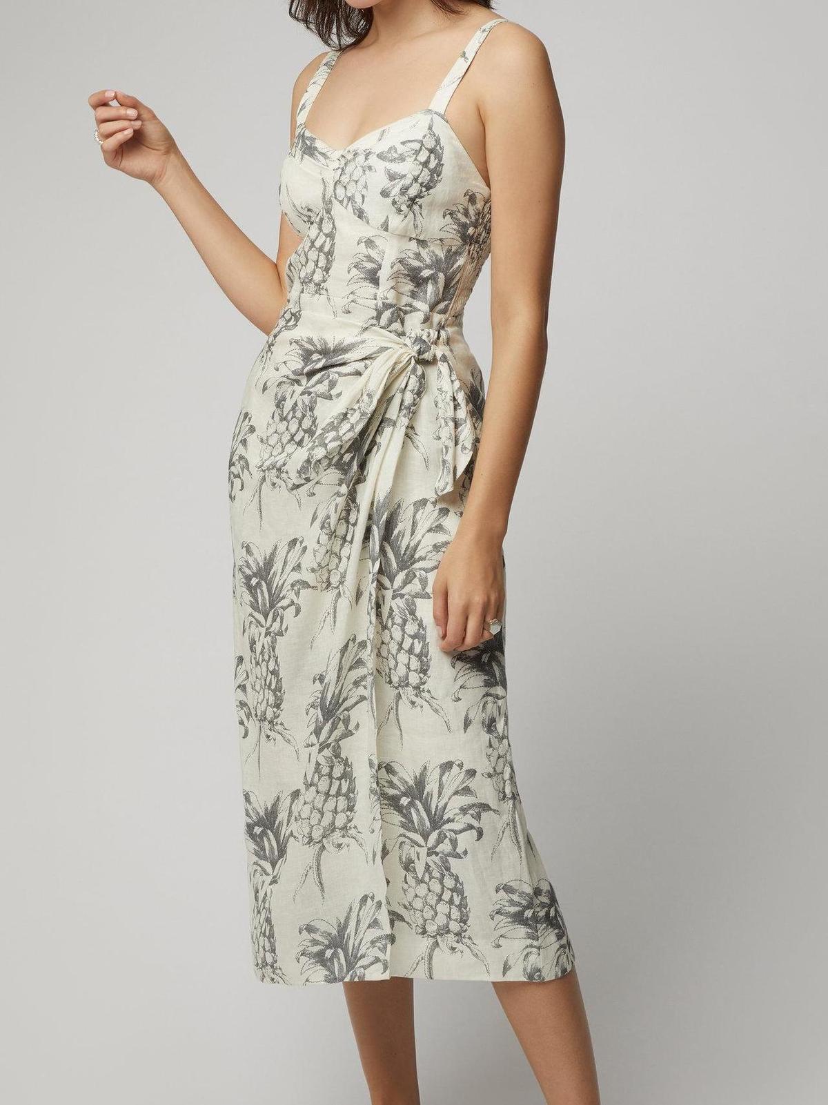 Zimmermann Wayfarer Printed Linen Wrap Dress in White Print Size 3 photo 2