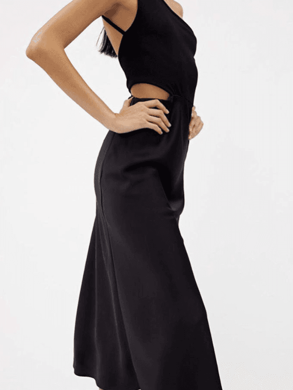 Christopher Esber Carmen Rib Bias Dress Black Size 6 photo 3