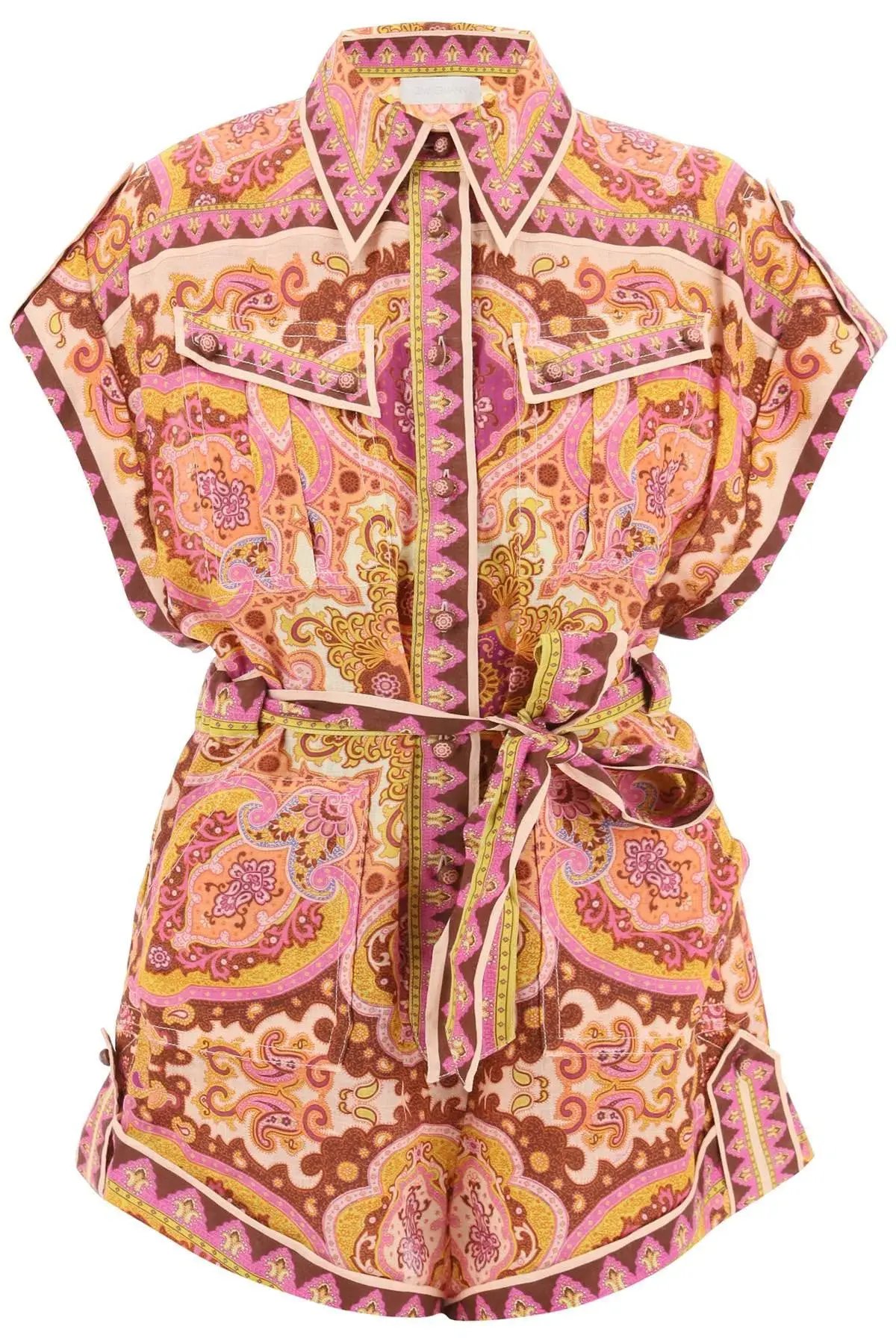Zimmermann Halcyon Playsuit Print Size 2/AU 12 photo 4