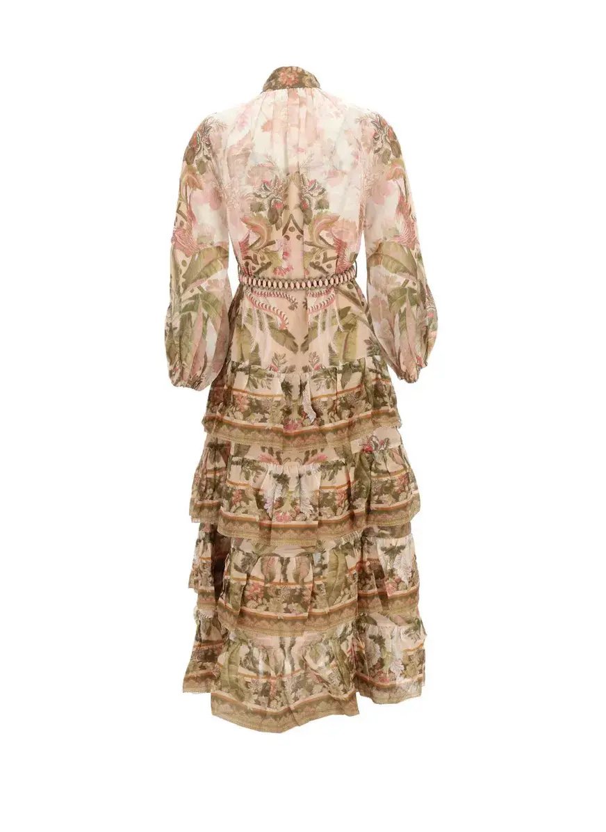 Zimmermann Floral Tiered Lyre Billow Midi Dress Size 2/AU 12 photo 4