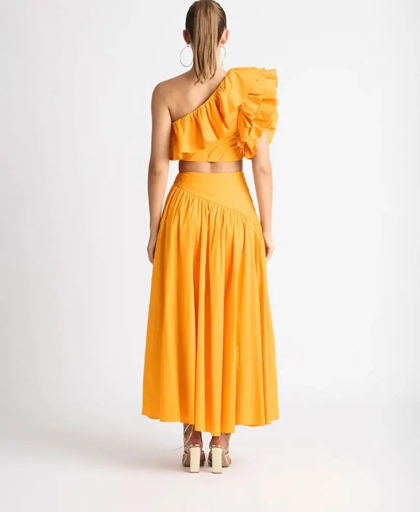 Sheike Allegra Frill Top and Maxi Skirt Set Yellow Size 16/14 photo 2