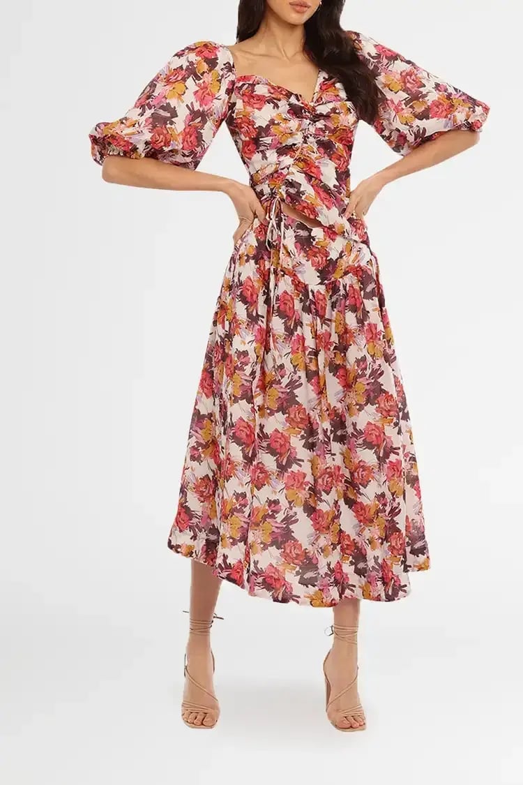 Nicholas Wren Midi Dress in Darlington Grey Floral Size 16 photo 4