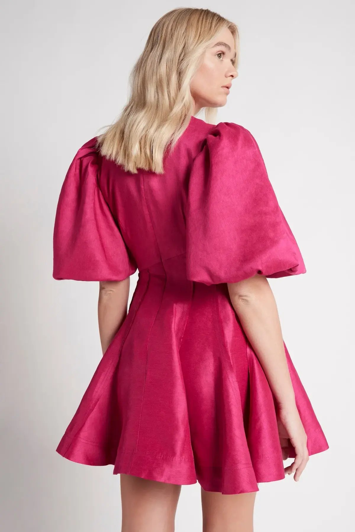 AJE Admiration Asymmetric Mini Dress Fuchsia Pink Size 6 photo 3