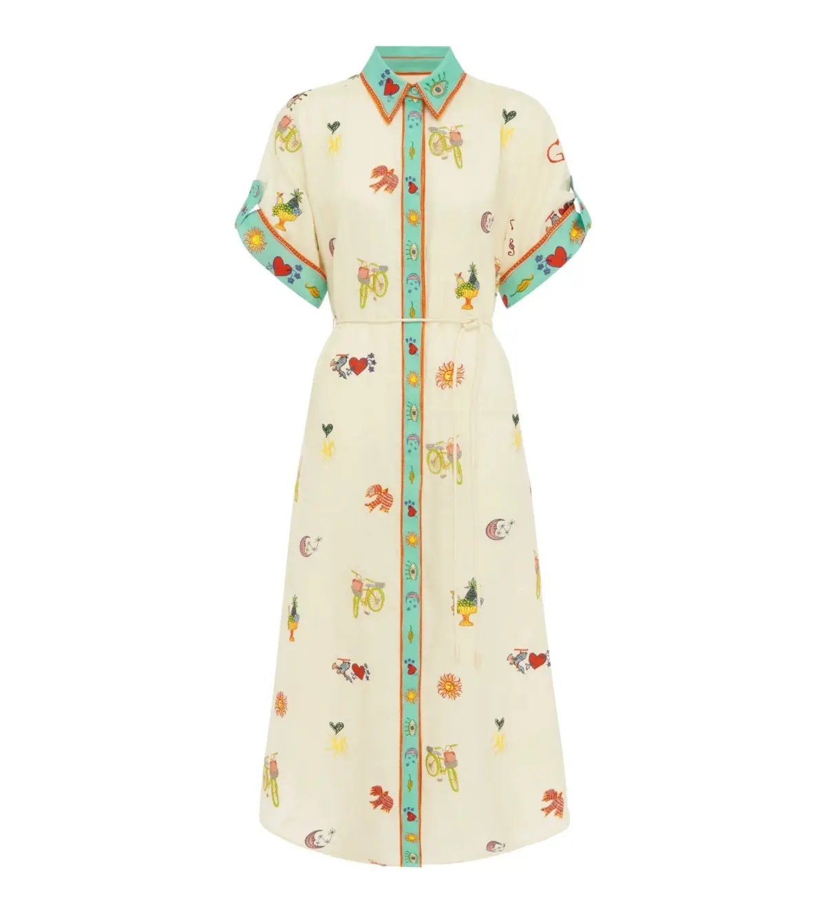 Alémais Holiday Go-to Embroidered Shirtdress Print Size AU 16 photo 5