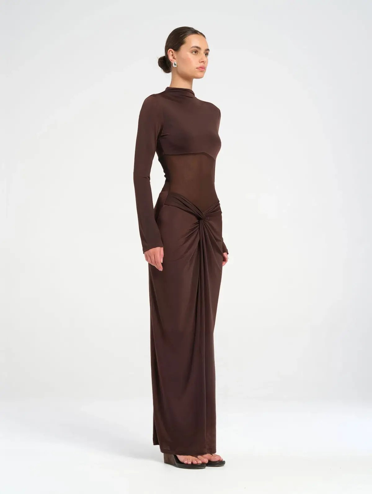 BENNI Dora Maxi Dress in Chocolate Brown Size S / AU 8 photo 2