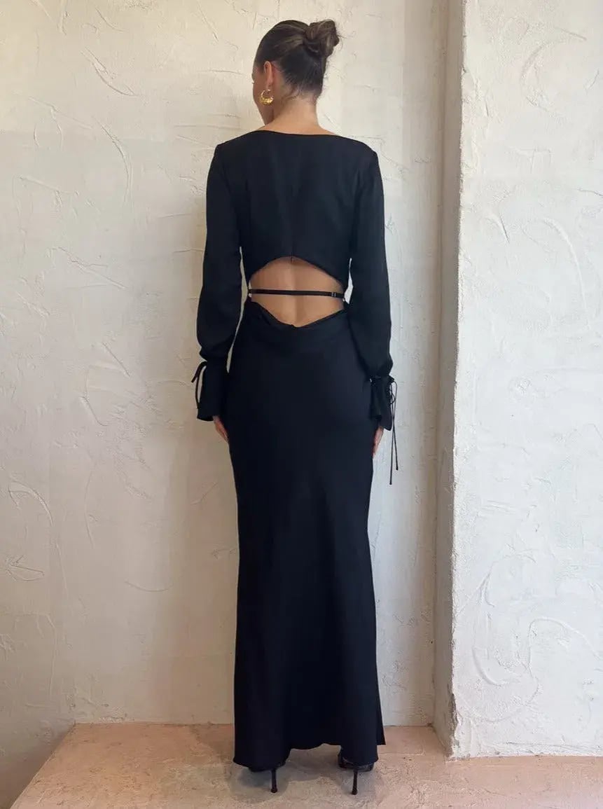 Bec & Bridge Diamond Days Long Sleeve Maxi Dress in Black Size 10 / M photo 7