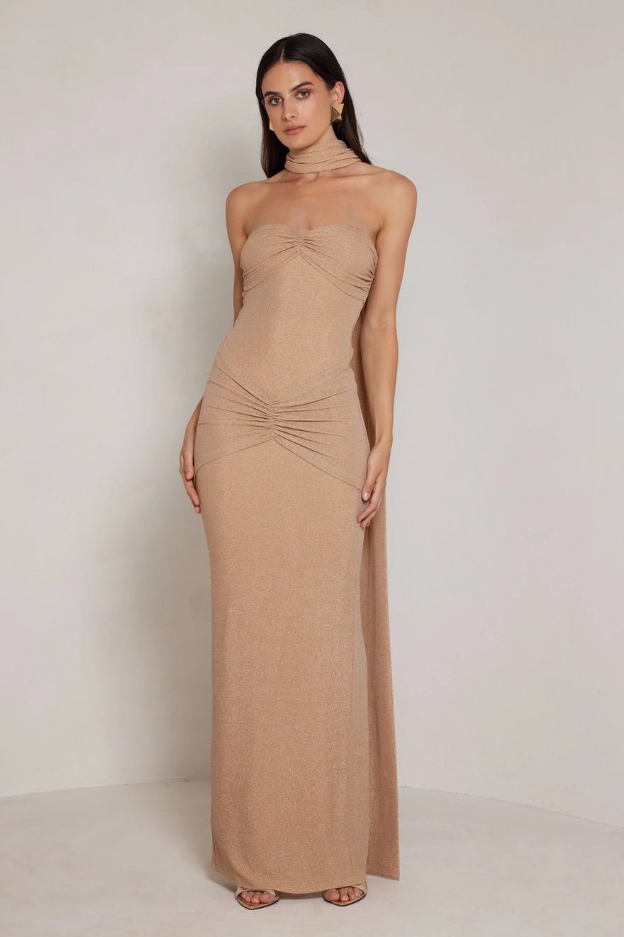 Elle Zeitoune Celeste Dress - Gold photo 3