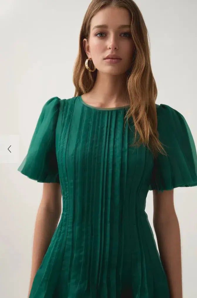 Aje Nova Pleated Midi Dress Size 8 photo 3
