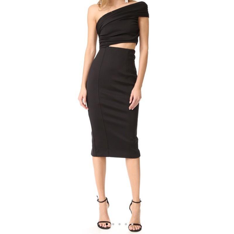 MISHA Beradonna One Shoulder Dress Black Size 6/XS photo 2