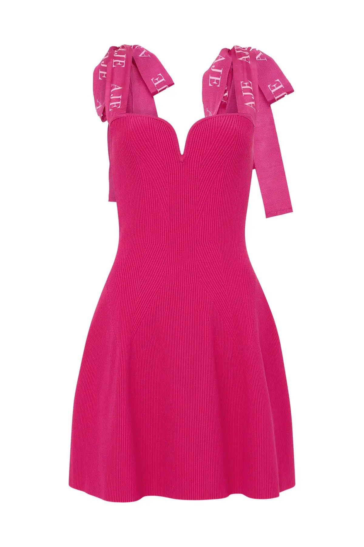 Aje Amber Knit Tie Shoulder Mini Dress Pink Size Small photo 4