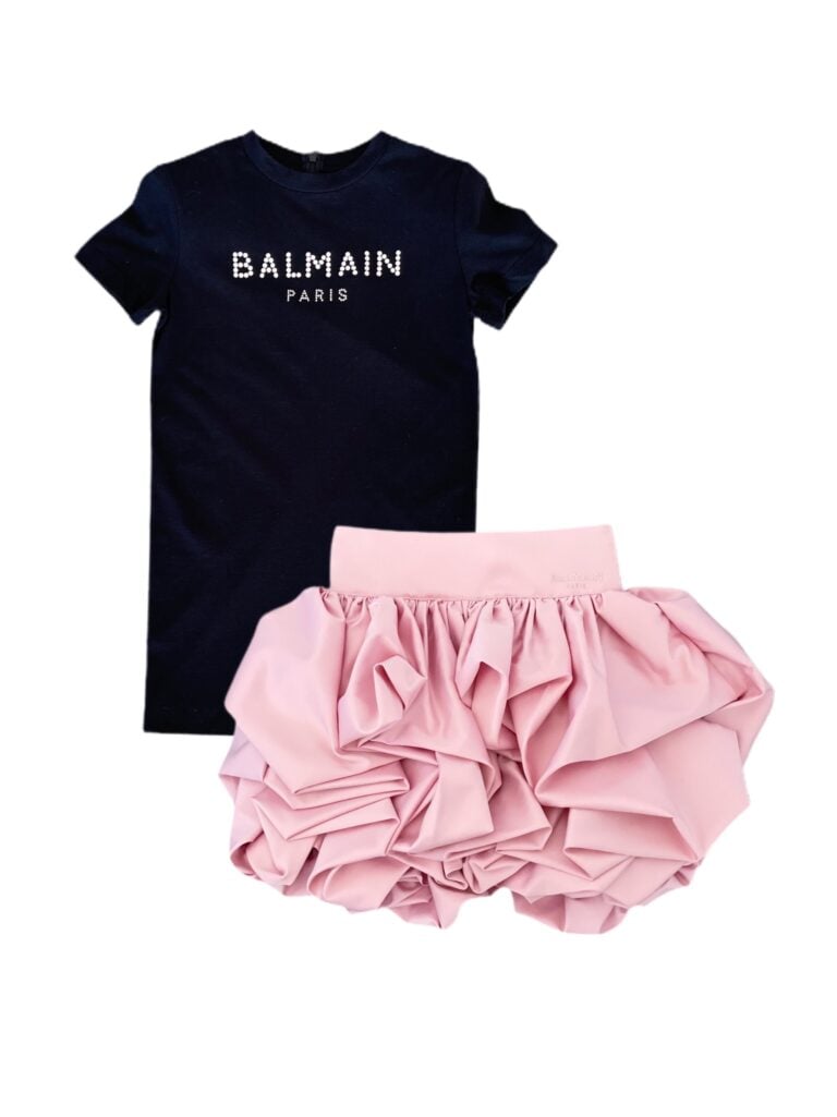 Balmain Cloud Skirt In Marshmallow Pink photo 6