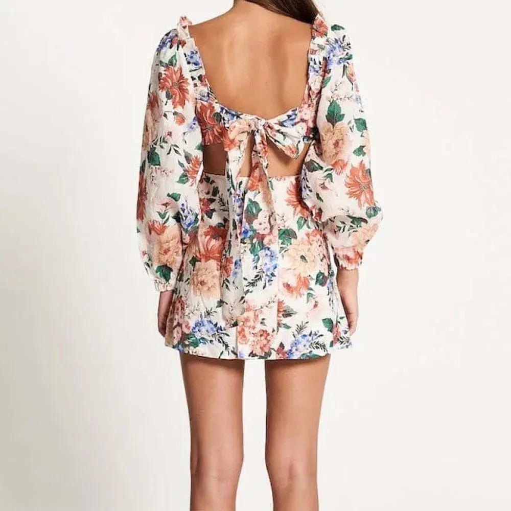 Sofia The Label Goldie Cut Out Mini Dress Floral Size S / AU 8 photo 3