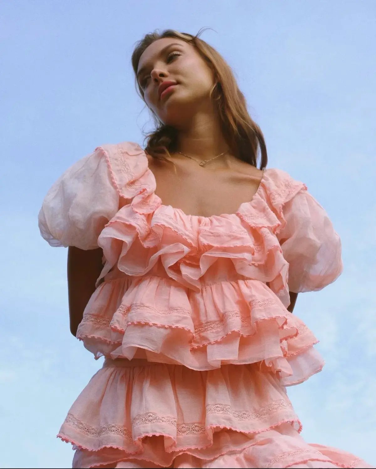 Innika Choo Organdy Lace Frill Set Pink Size 1 / AU 8 photo 3