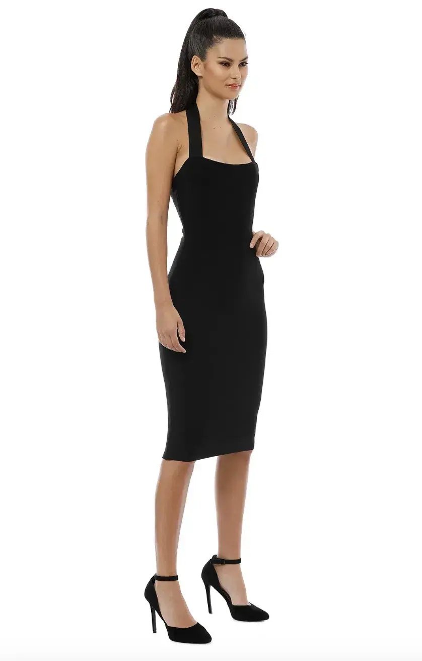MISHA Julia Midi Dress Black Size 12 photo 2