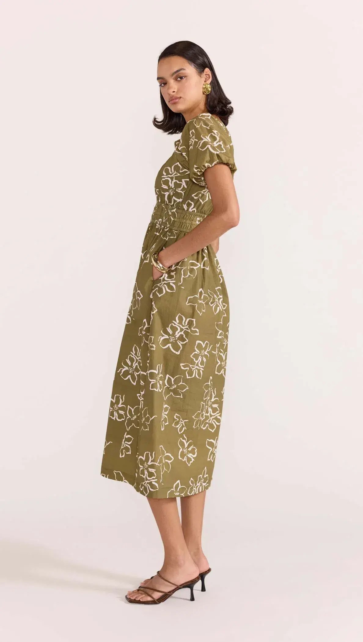 Staple The Label Ines Midi Dress Floral Size 8 photo 2