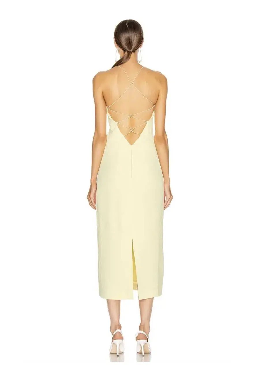 Dion Lee Floating Coil Slip Dress Yellow Size 8 photo 2