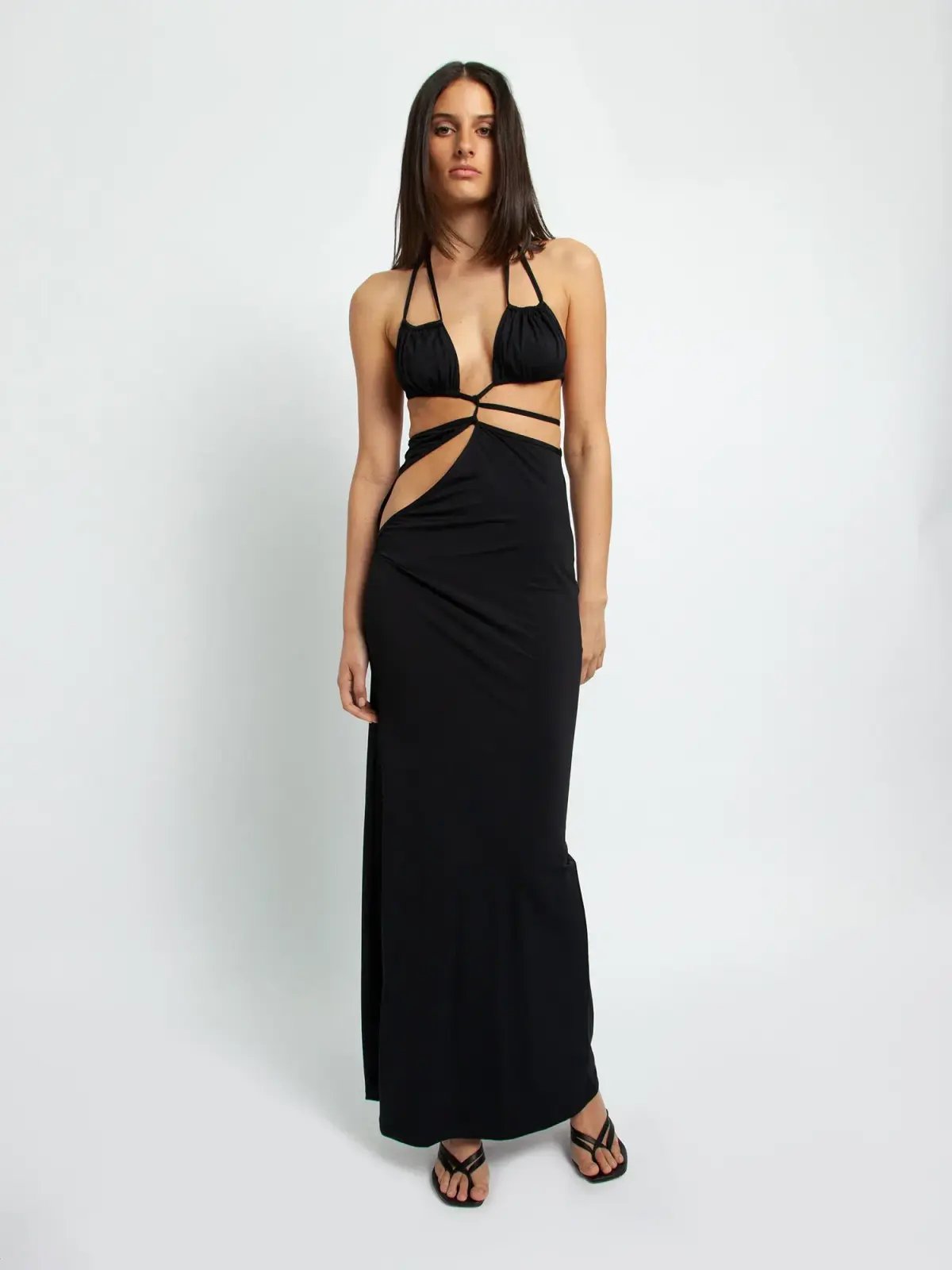 Christopher Esber Displaced Lycra Dress Black Size 8 photo 2