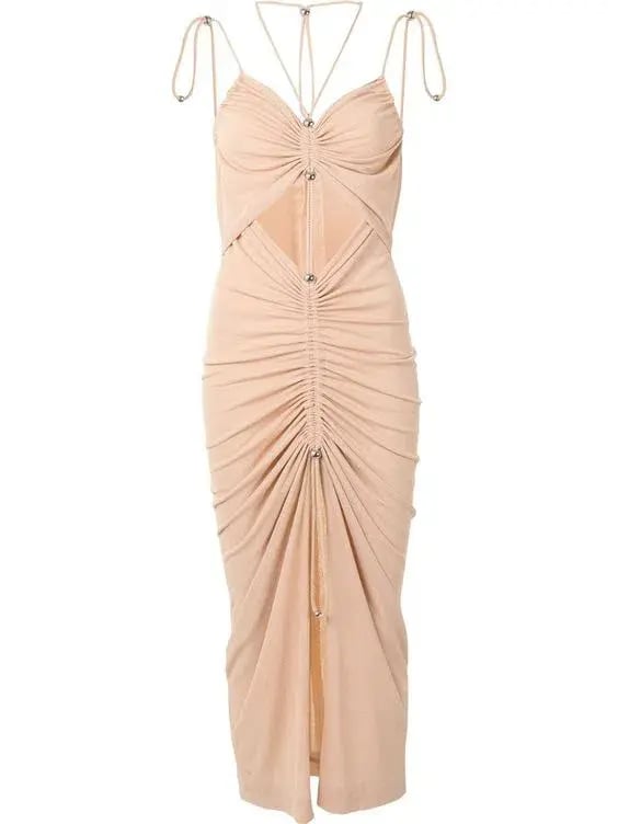 Dion Lee Gathered Butterfly Dress Beige Size 8 photo 4