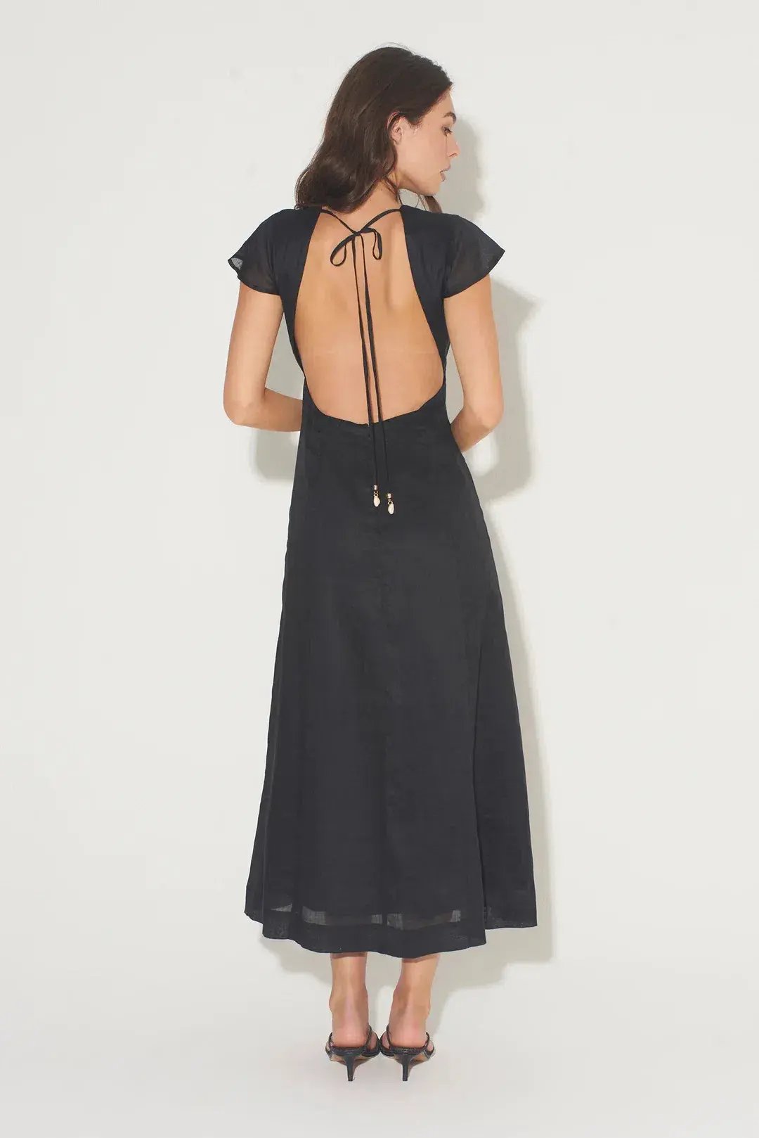 Hansen And Gretel Portofino Backless Midi Dress Black Size AU 10 photo 2