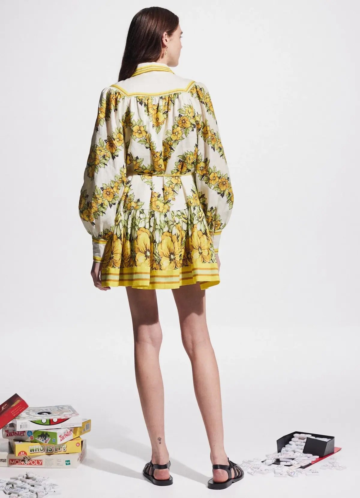 Alemais Gisela Mini Dress Yellow Floral Size 4 AU / 0 US photo 2