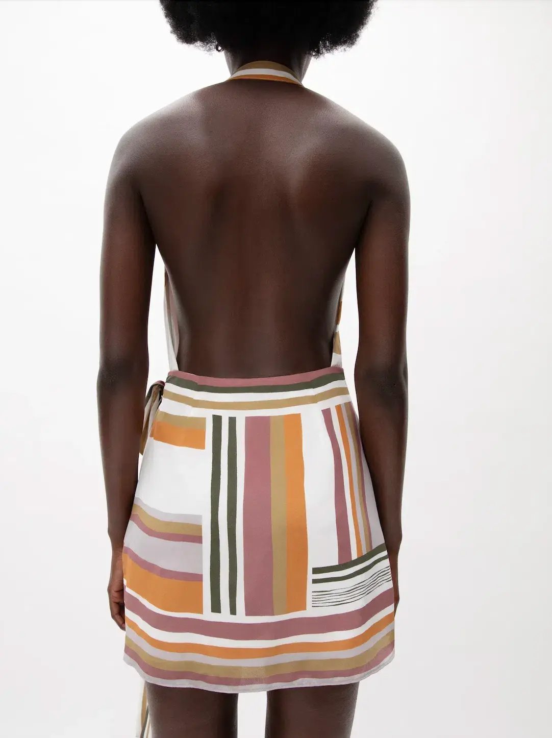 Sir the Label Caprera Wrap Halter Mini Dress Milazzo Stripe Print Size 1 / AU 6-8 photo 12
