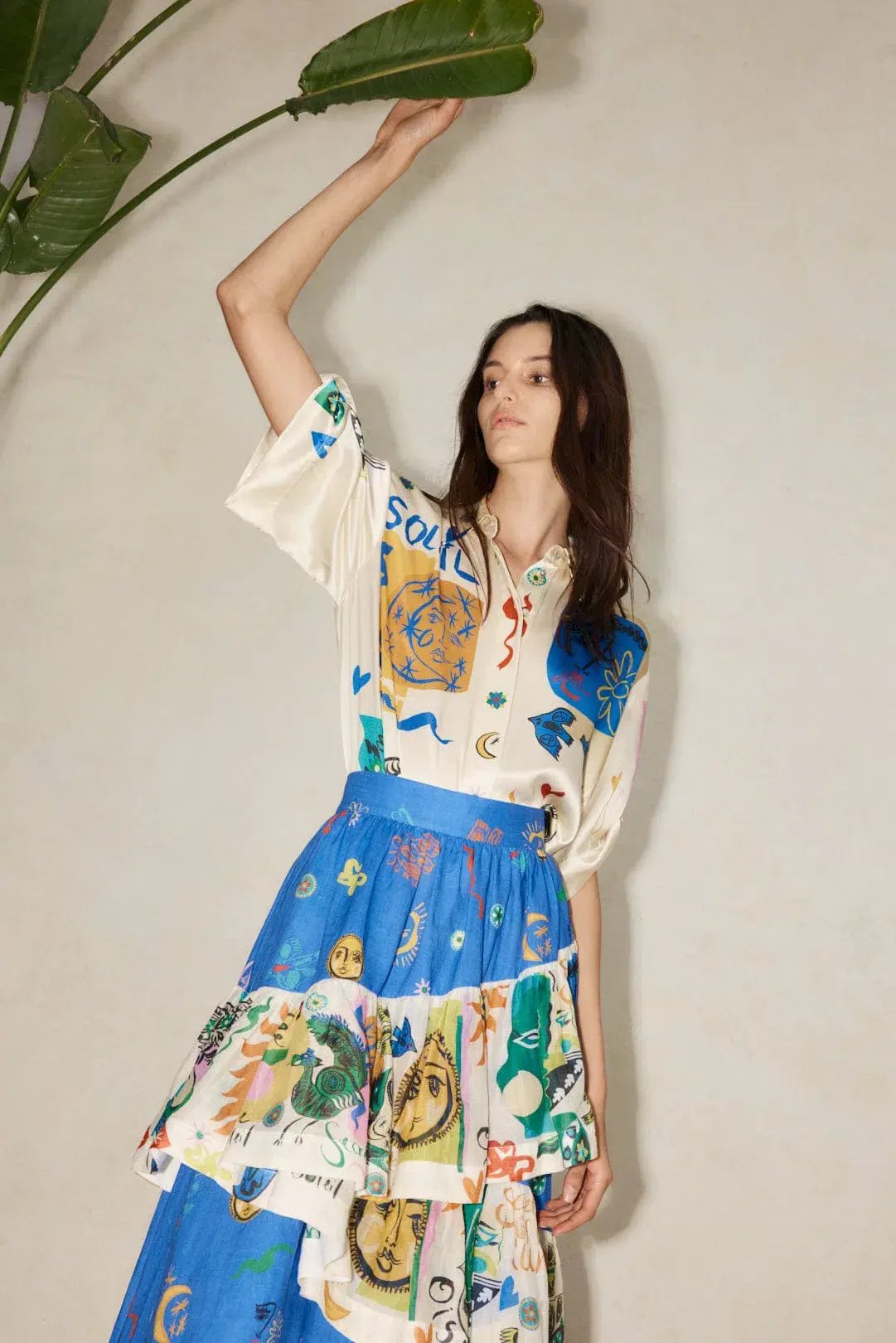 Alemais Soleil Oversized Shirt and Ruffle Skirt Set Print Size 14 photo 4