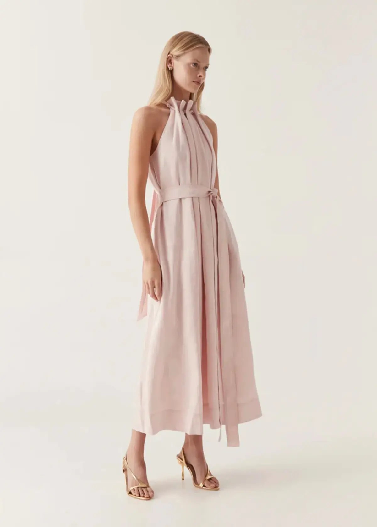 Aje Mariel Trapeze Dress in Soft Pink Size 10 photo 2