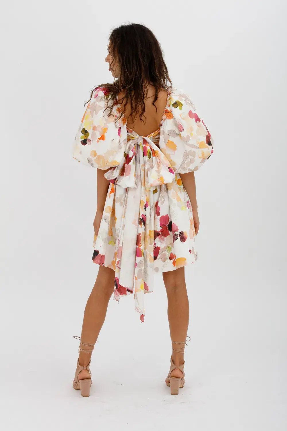 AJE Dassia Puff Sleeve Mini Dress Floral Print Size 10 photo 12