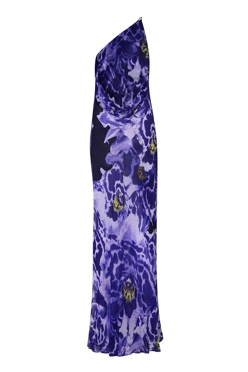 Rat & Boa Simonetta Maxi Dress Purple Orchid Print Size S/Au 8 photo 3