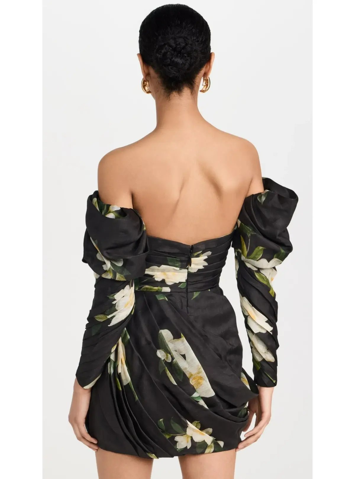 Zimmermann Harmony Drape Mini Dress in Black Magnolia Size 2 / AU 12 photo 3