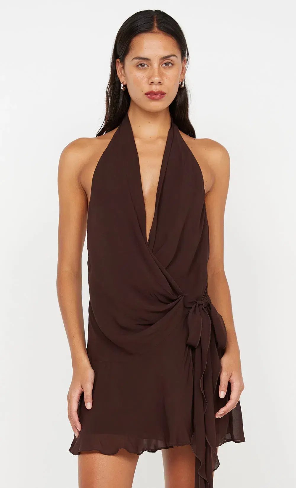 Bec & Bridge Celyse Mini Dress Brown Size AU 8 photo 3