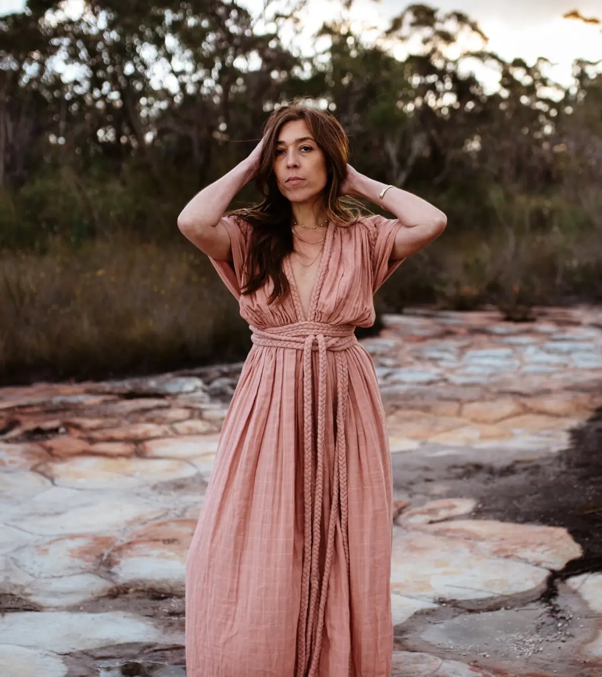 Chic Le Frique Ophelia Maxi Dress Salmon Pink One Size photo 10