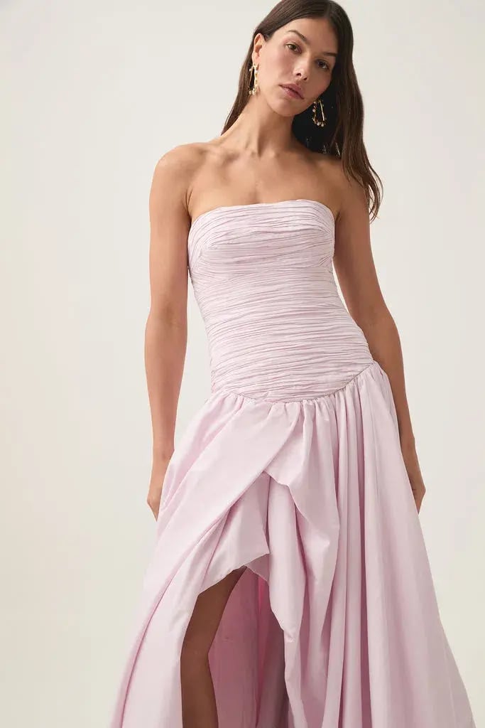 Aje Violette Bubble Hem Maxi Dress Pastel Pink Size 10 photo 2