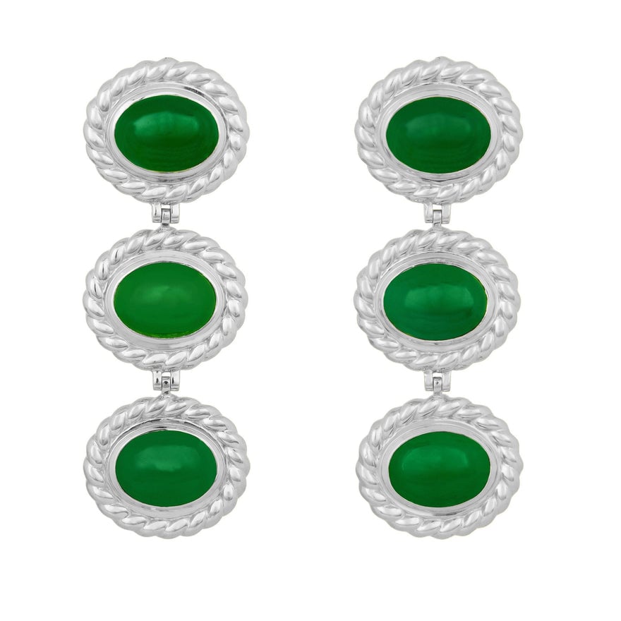 Angelina Alvarez Alexandria Earrings | Silver Green Onyx photo 2