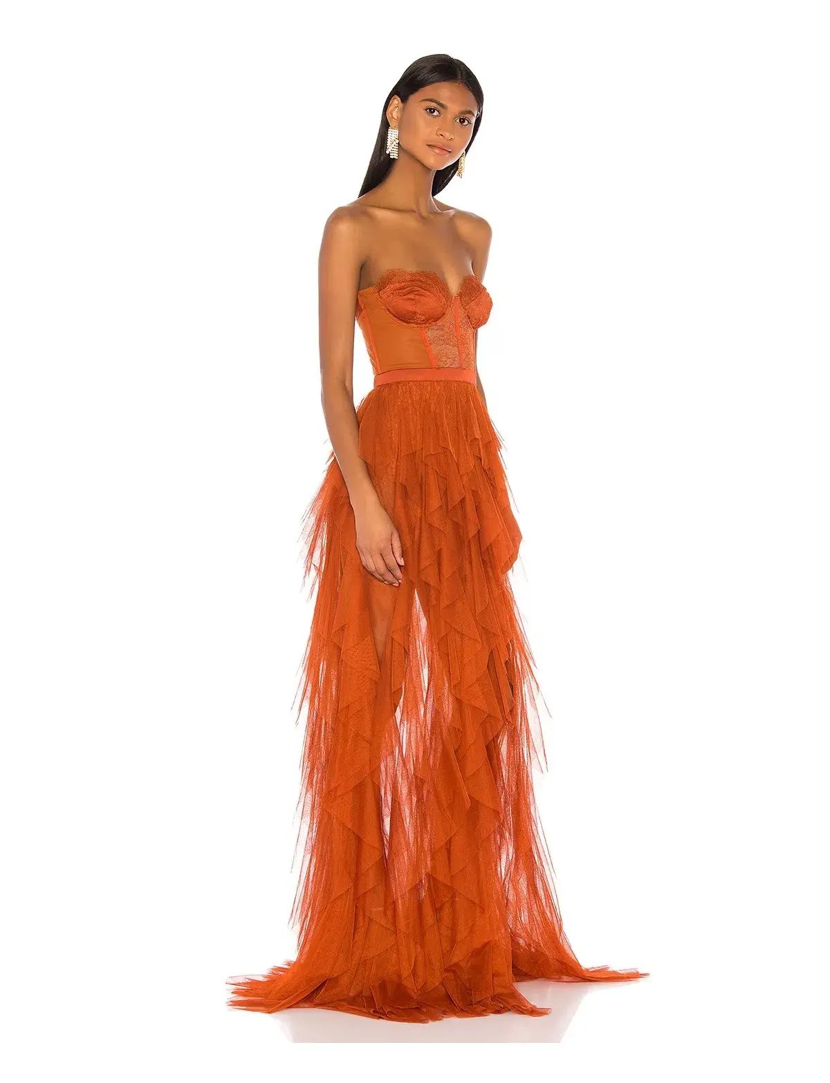 For Love and Lemons Bustier Gown in Rust Size 10 photo 2
