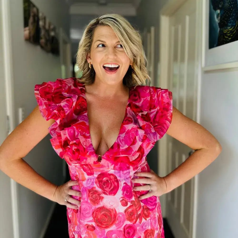 Aje Charmed Plunge Mini Dress Pink Floral Size 14 photo 4