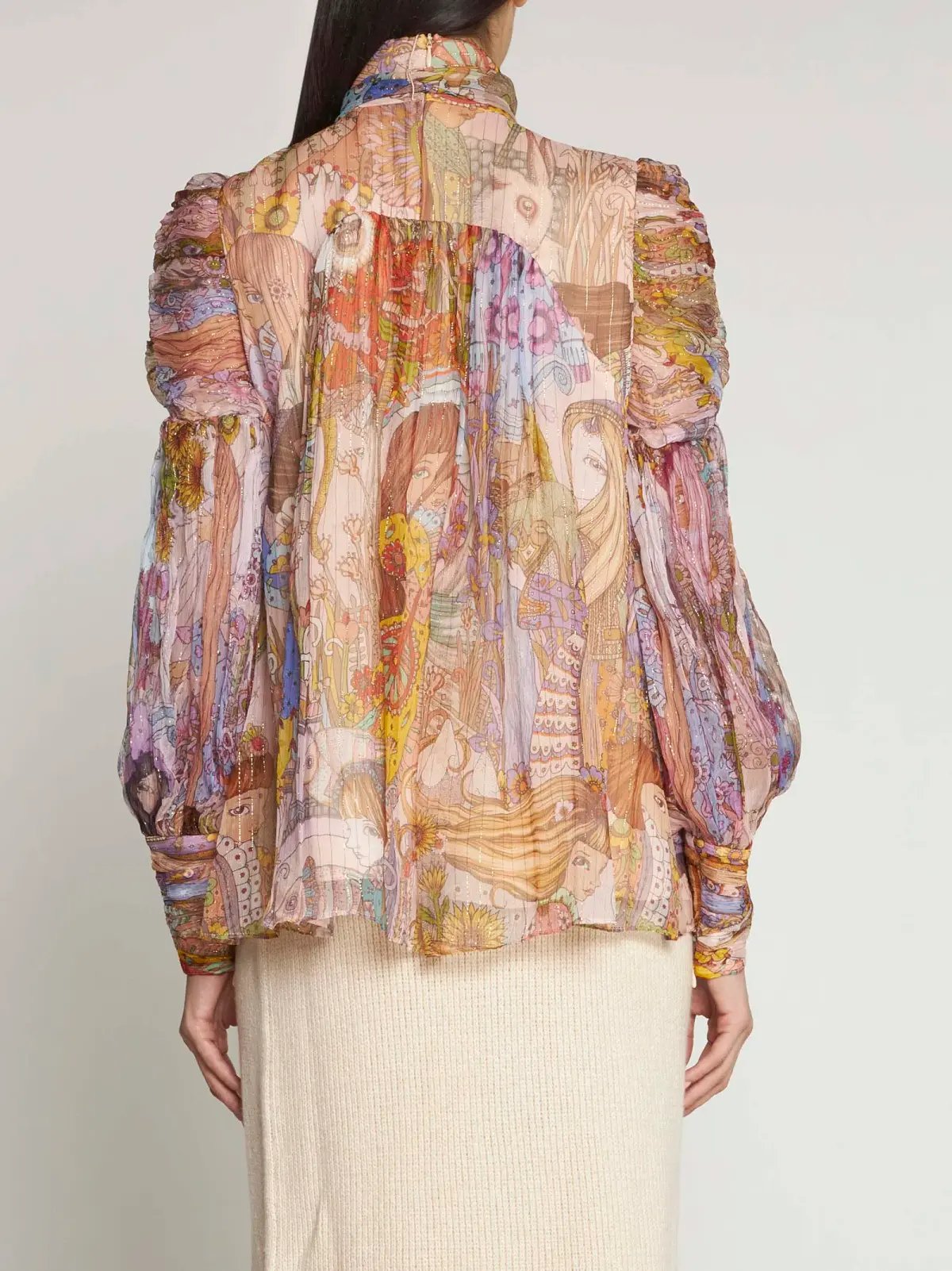 Zimmermann Kaleidoscope Lurex Blouse Print Size 3/Au 14 photo 3