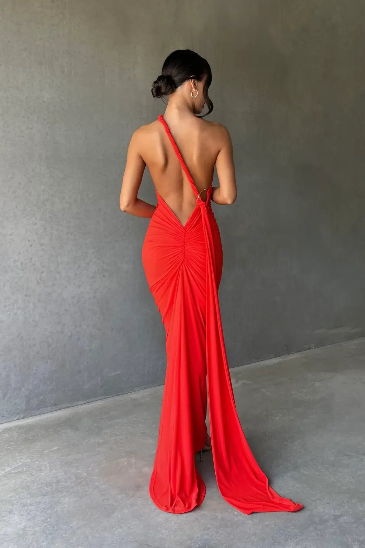 Melani The Label Constantina Gown in Tangerine Size 8 photo 3