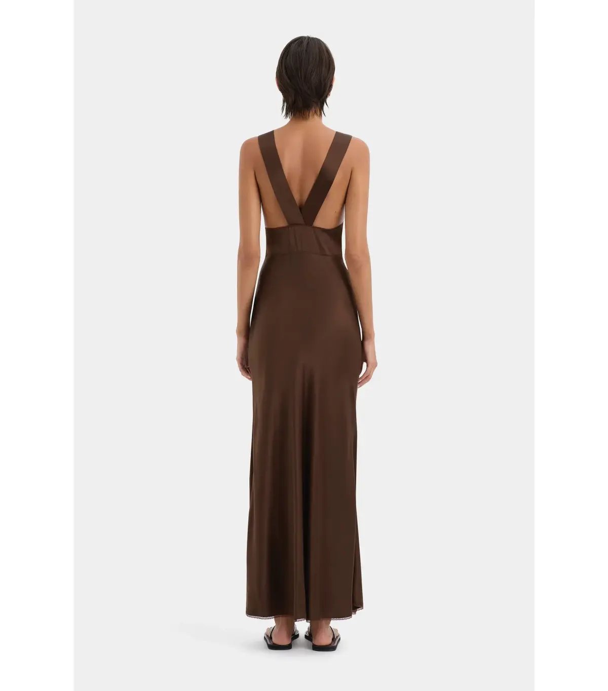 Sir The Label Aries Cut Out Gown in Chocolate Size 1 / AU 8 photo 4