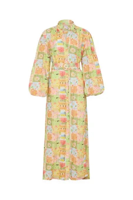 Palm Noosa Noddy Noosa Tiles Linen Maxi Dress Multi Size 12 photo 5