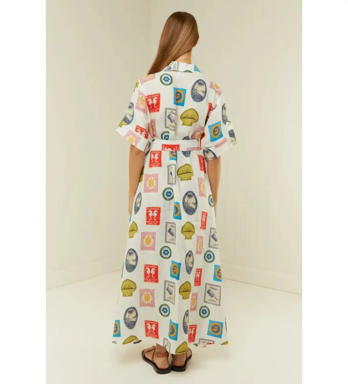 Palm Noosa Memento Maxi Dress Holiday Stamp Size AU 6 photo 4
