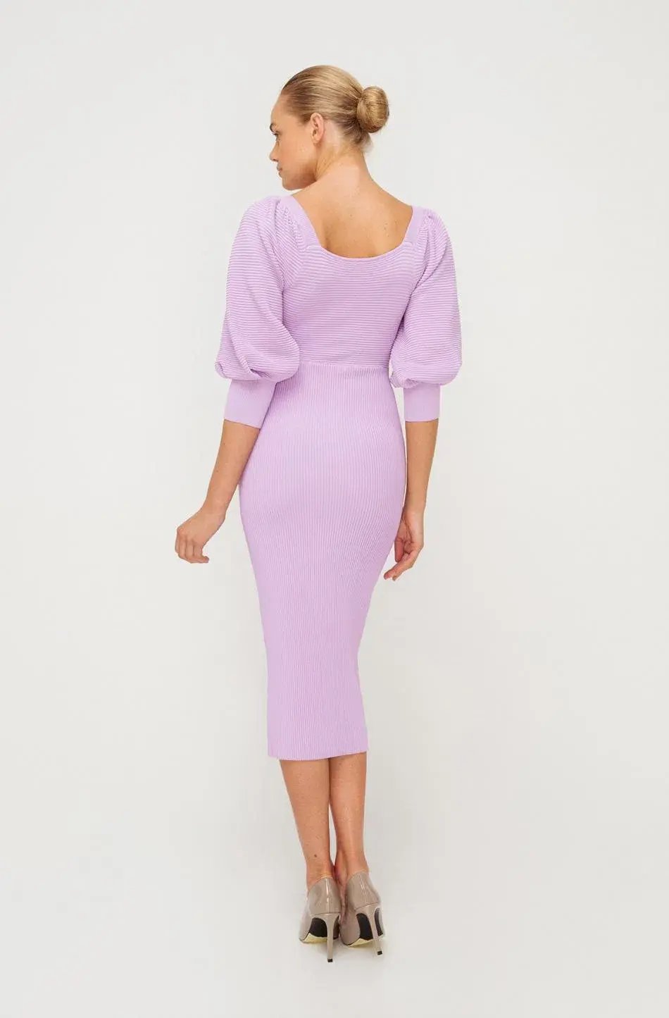 Sheike Bonnie Knit Midi Dress Lilac Purple Size 6 photo 2