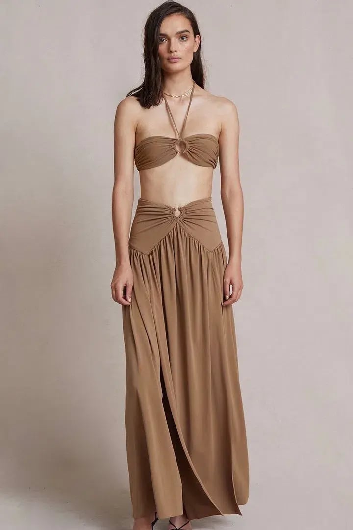 Bec & Bridge Vixen Bandeau and Maxi Skirt Set in Sepia Brown Size AU 8 photo 2
