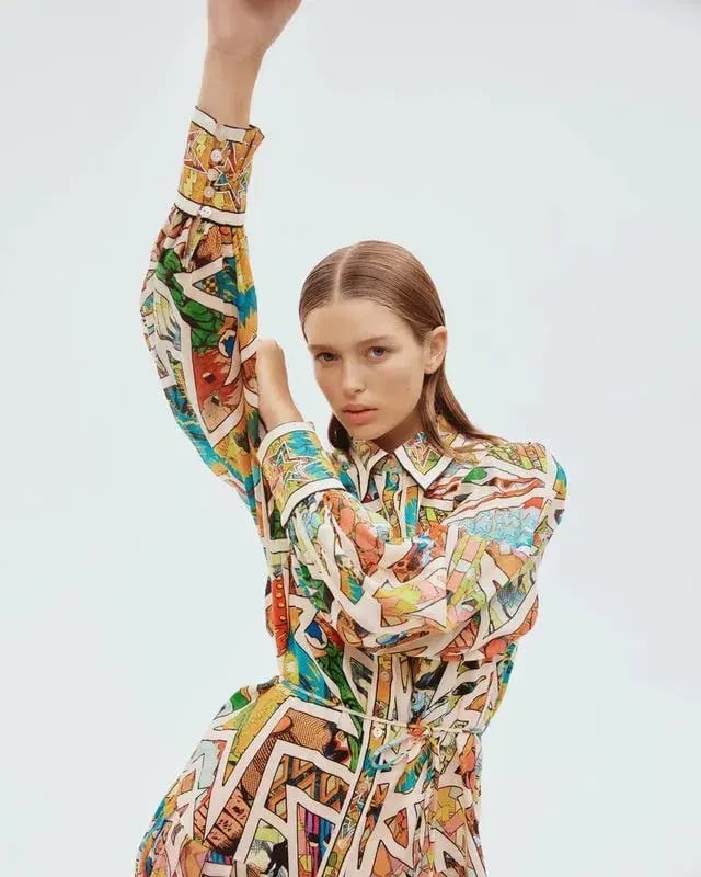 Alemais Star Man Midi Shirtdress Multi Size 10 AU photo 11