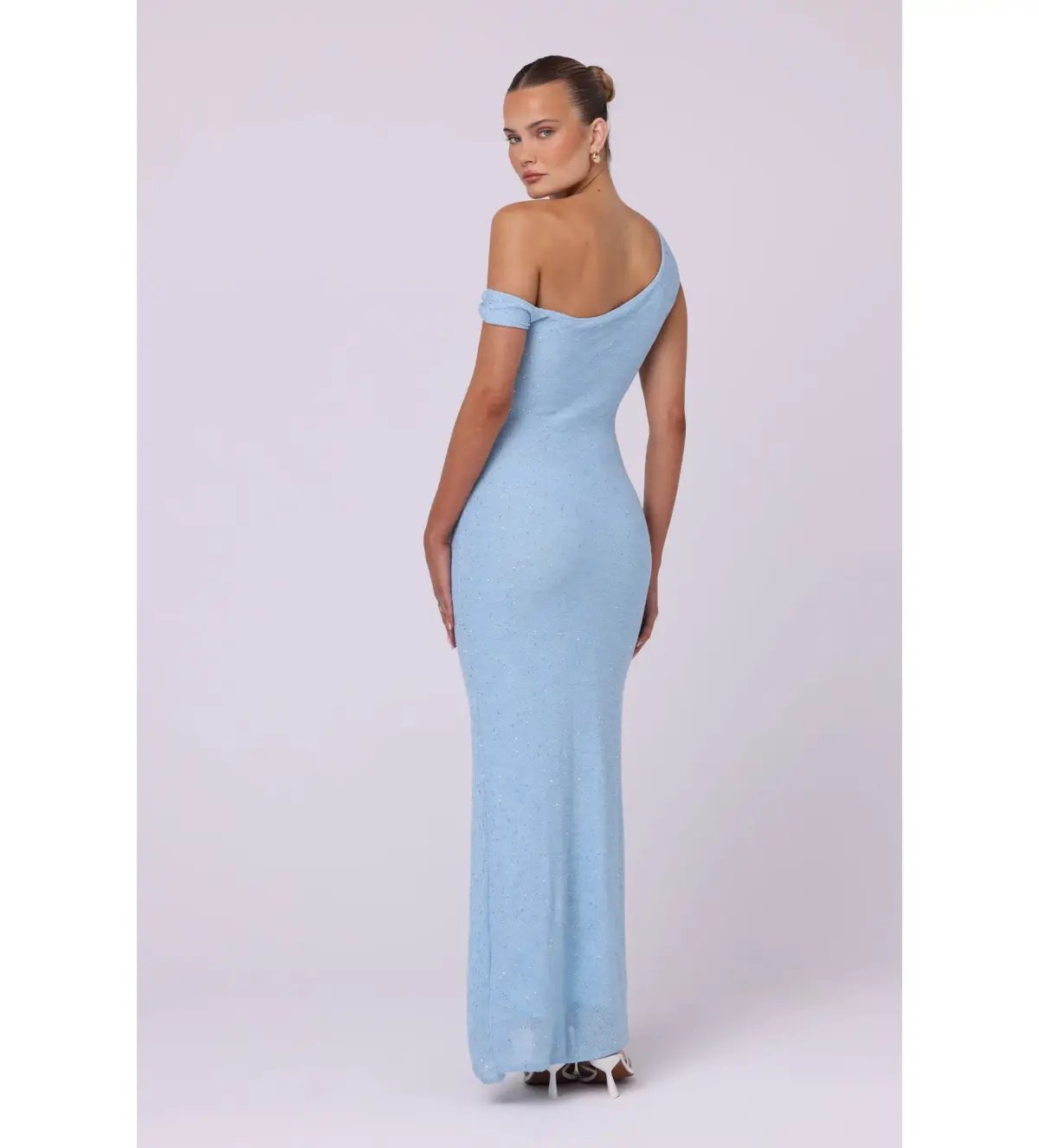 Isabelle Quinn Tula Maxi Dress Blue Sequin Size 6 photo 3